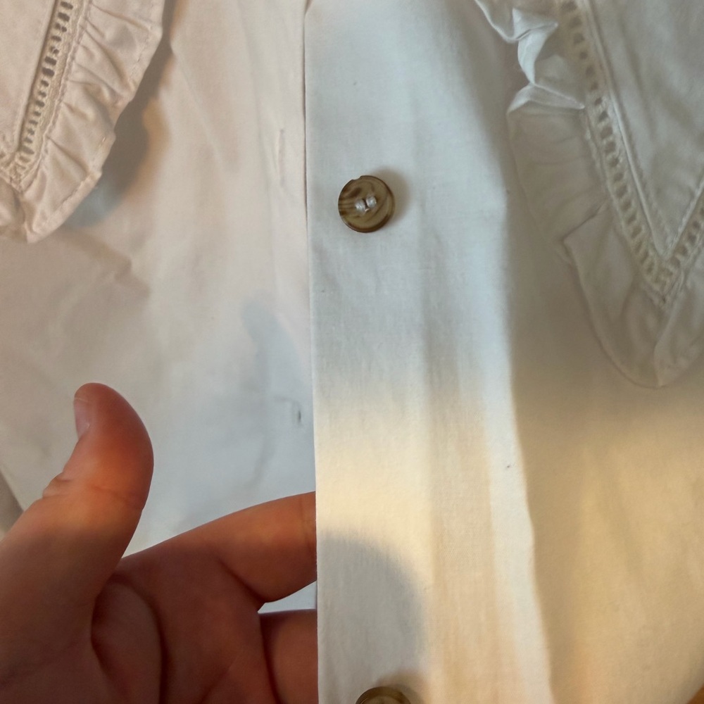 White Statement Collar Button Down Shirt - image 5